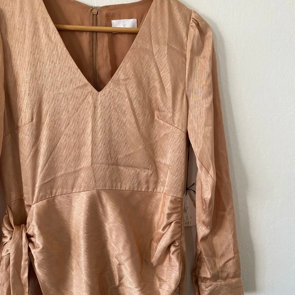 NWT Lost + Wander High Roller Gold Mini Dress Size Small NYE Holiday Dress